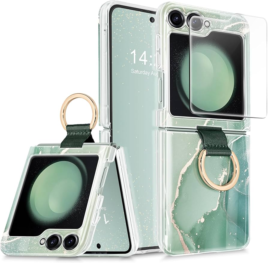 Marble phone cover with ring style for premium grip